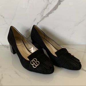Bandolino Chunky Black Loafer Heels